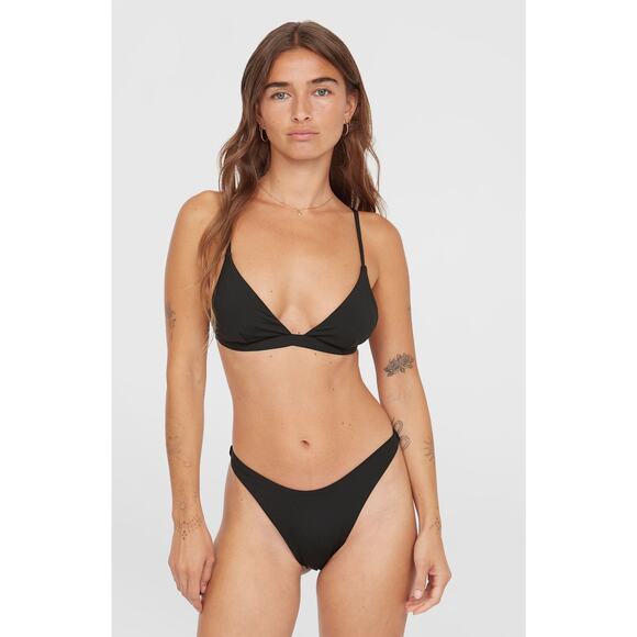 O’Neill Seaside Solid Black Triangle Bikini Swimsuit Top Size XXL - Picture 1 of 9